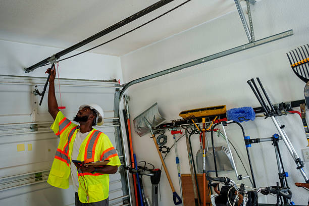 Professional Garage Door Panel Replacement technician working in Carney, MD